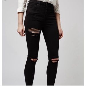 TOPSHOP MOTO black ripped jeans
